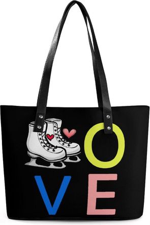 Generic Skating LOVE Lce Skate Tote Bags for Women Cute Shoulder Purses Handbags