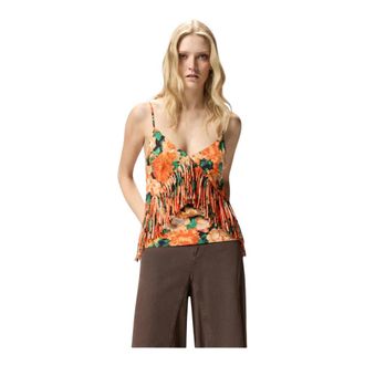 Pinko Pinko, Dames, Tops, Oranje, Maat: M Viscose
