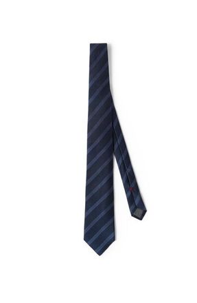 Brunello Cucinelli Textured silk tie with stripes in Blue at Nordstrom