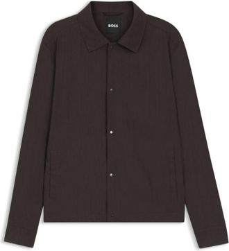 BOSS Relaxed-fit overshirt in a linen blend