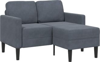 vidaXL Vidaxl - Divano 2 Posti Con Chaise A L Grigio Scuro 125 Cm In Velluto