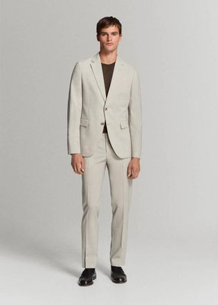 Mango Giacca completo Tur&iacute;n 100% lana vergine beige - Uomo - 46 - MANGO MAN