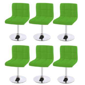 Hhg Hhg - Lote De 6 Sillas De Comedor Silla Giratoria Silla Kavala Imitaci&oacute;n Cuero Cromo, Verde