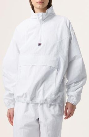 Fila x Hailey Half Zip Nylon Oversize Jacket in White at Nordstrom Rack, Size X-Small