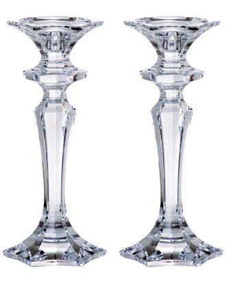 Barski Set of 2 Crystalline 10in Candlesticks