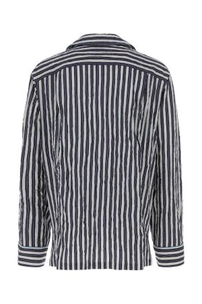 Dolce & Gabbana Mens Embroidered Viscose Blend Shirt Rigato Exterior: Nylon Silk Camicie
