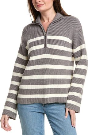 English Factory Striped 1/2-Zip Sweater