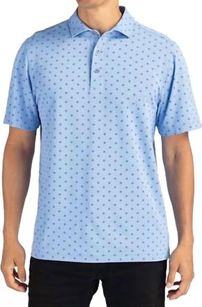 Cutter & Buck Virtue Eco Pique Tile Print Polo Shirt In Atlas
