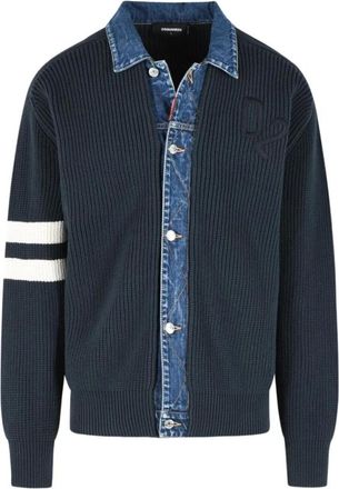 Dsquared2 Cardigans, male, Blue, Size: M Dsquared2 Sweaters