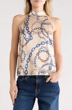 Rails Leah Print Satin Halter Top in Chain Links at Nordstrom Rack, Size Small