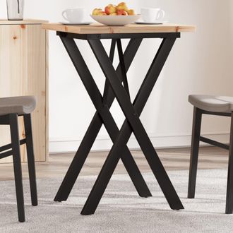 vidaXL Mesa De Comedor Marco X Madera Maciza Pino Y Acero 50x50x75,5cm Vidaxl