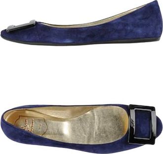 Roger Vivier Navy Suede Flats Size 39