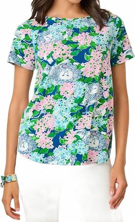 Lilly Pulitzer Key West Top In Starlight Navy Lydia The Lion