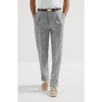 Brunello Cucinelli Twill trousers in Medium Grey at Nordstrom, Size 56 It