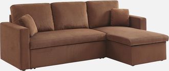 Sweeek Sweeek - Sof&aacute; Cama De Pana De 3 Plazas, Ida Pana, &Oacute;xido, 219x84x68 Cm