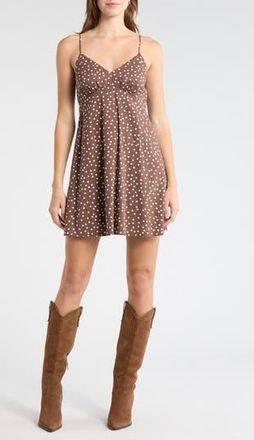 Abound Printed Minidress in Brown- White Dance Dot at Nordstrom Rack, Size X-Large