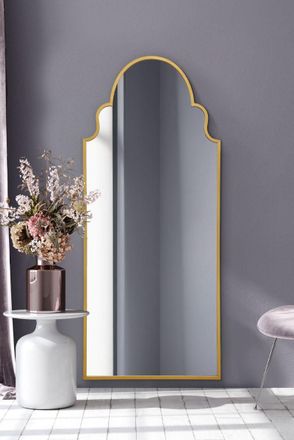 MirrorOutlet Gold Framed Arched Leaner/Wall Mirror 79 X 33 (200CM X 85CM) | Size: 1 Pack