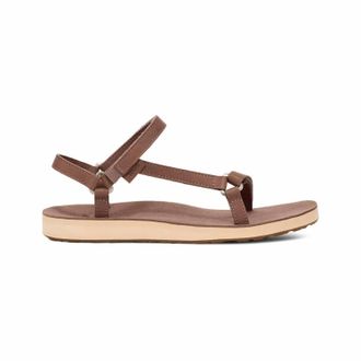 Teva Womens Original Universal Slim Leather Sandal In Acorn