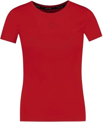 Marine Serre T-Shirt Baby Fit a Costine con Logo Moon - - Tops - Donna - Rosso - S