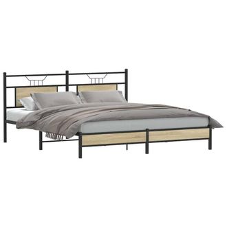 Berkfield Home Decorative Bed Frame without Mattress Sonoma Oak 160x200 cm Engin in Brown