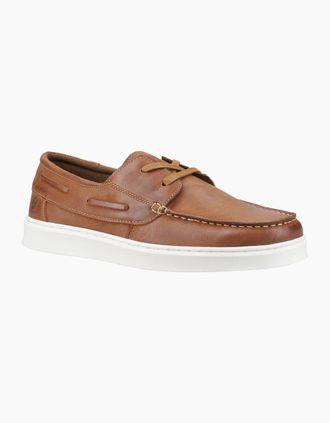 Hush Puppies Mens Hush Puppies Madden Boat Shoe Leather Mens Tan Boat Shoes - Brown - Size: UK 11 / eu 46 / us 13