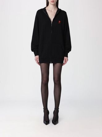 Balenciaga Mini abito a felpa in lino con cappuccio e logo ricamato