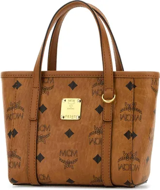 MCM Womens Printed Canvas Toni Handbag Cognac Borse A Mano Bag