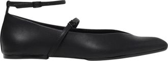 A|X Armani Exchange Schoenen, Dames, Zwart, 39 EU, Leer, Beige Ballet Flats Minimalist Design