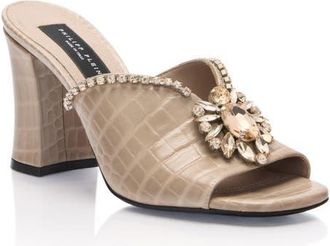 Philipp Plein Mid-Heel Platform Sandals Broche Cocco Women in Beige at Nordstrom, Size 38