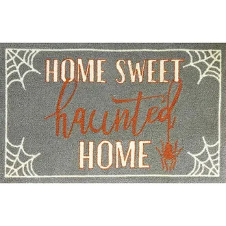 R16 Home Home Sweet Haunted Home Doormat in Grey/white/orng at Nordstrom Rack, Size 24X36 Ft