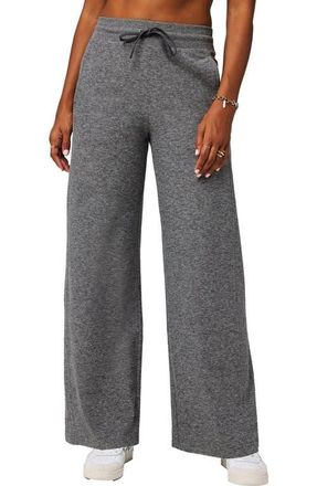 Fabletics Womens Cloud Jersey Wide Leg Pant in Charcoal Grey Heather at Nordstrom, Size Xx-Large