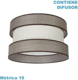 Fabrilamp Pantalla Colgante Home M10 Marron-beis 50dx50dx25h Difusor Incluido