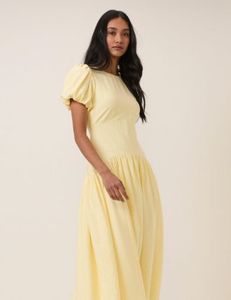 Nobody's Child Butter Yellow Maicy Midi Dress