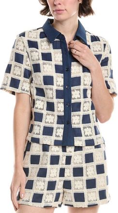 endless rose Endless Rose Crochet Patchwork Shirt