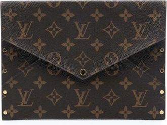 Louis Vuitton Clutch Rivets Envelope MM con monogramma 2016 - Marrone
