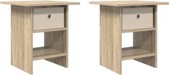 vidaXL Mesita De Noche 2 Uds. Roble Sonoma 41 X 40 X 45 Cm Vidaxl