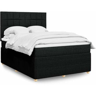 vidaXL Vidaxl - Cama Box Spring Con Colch&oacute;n Tela Negro 140x190 Cm