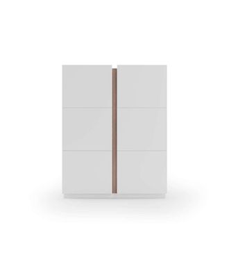 HERDASA Herdasa - Recibidor Zapatero Modelo 517 Acabado Blanco/nogal Claro, 122 X 95 X 35 (alto X Ancho X Fondo)