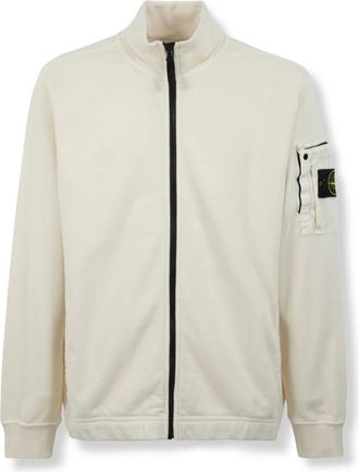 Stone Island Track Jacket - Heren - Vesten met rits - Beige - 3XL - Katoen - Hoodies & sweatvesten