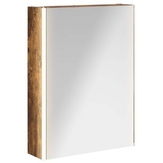 vidaXL Armario Con Espejo De Ba&ntilde;o Roble Ahumado 73.5 X 15.5 X 70 Cm Vidaxl