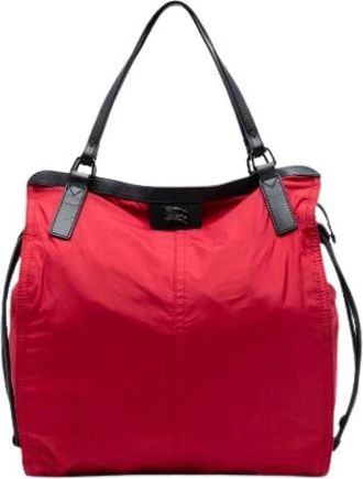 Burberry Pre-owned Tote Bags, female, Red, Size: ONE SIZE Pre-owned Buckleigh Tote Bag