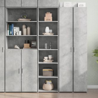 Berkfield Home Highboard Concrete Grey 45x41x185 cm Engineered Wood | Size: 45 x 41 x 185 cm