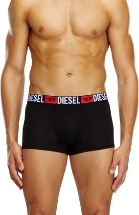 Diesel Three-pack of all-over logo waist boxers - Trunks - Man - Black