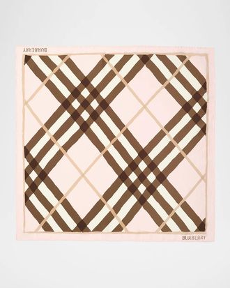 Burberry Watercolor Check Silk Scarf