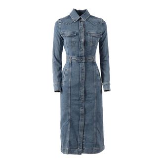 7 For All Mankind Dames, Jurken, Blauw, Maat: XS