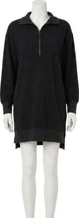 Faherty Legend Quarter Zip Dress In Heathered Black