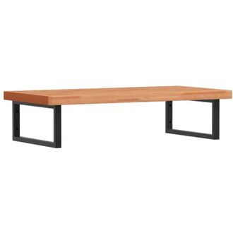 vidaXL Vidaxl - Estante De Lavabo De Pared De Acero Y Madera Maciza De Haya
