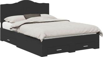 vidaXL Estructura De Cama Negro 140 X 190 Cm Madera De Ingenier&iacute;a Vidaxl