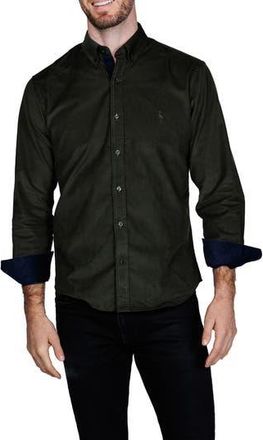 Tailorbyrd Corduroy Button-Up Shirt in Olive at Nordstrom Rack, Size Xx-Large