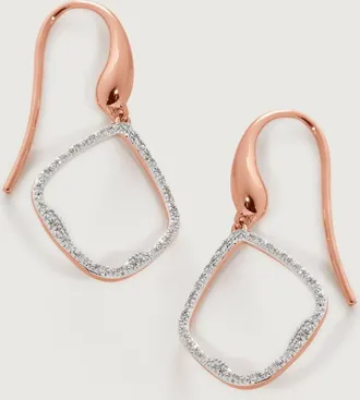 Monica Vinader Riva Diamond Hoop Earrings, Rose Gold Vermeil on Silver